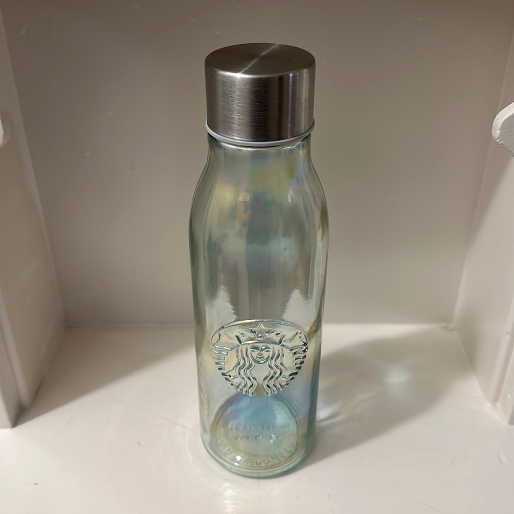 Starbucks Iridescent Recycled Glass Water Bottle 22 oz